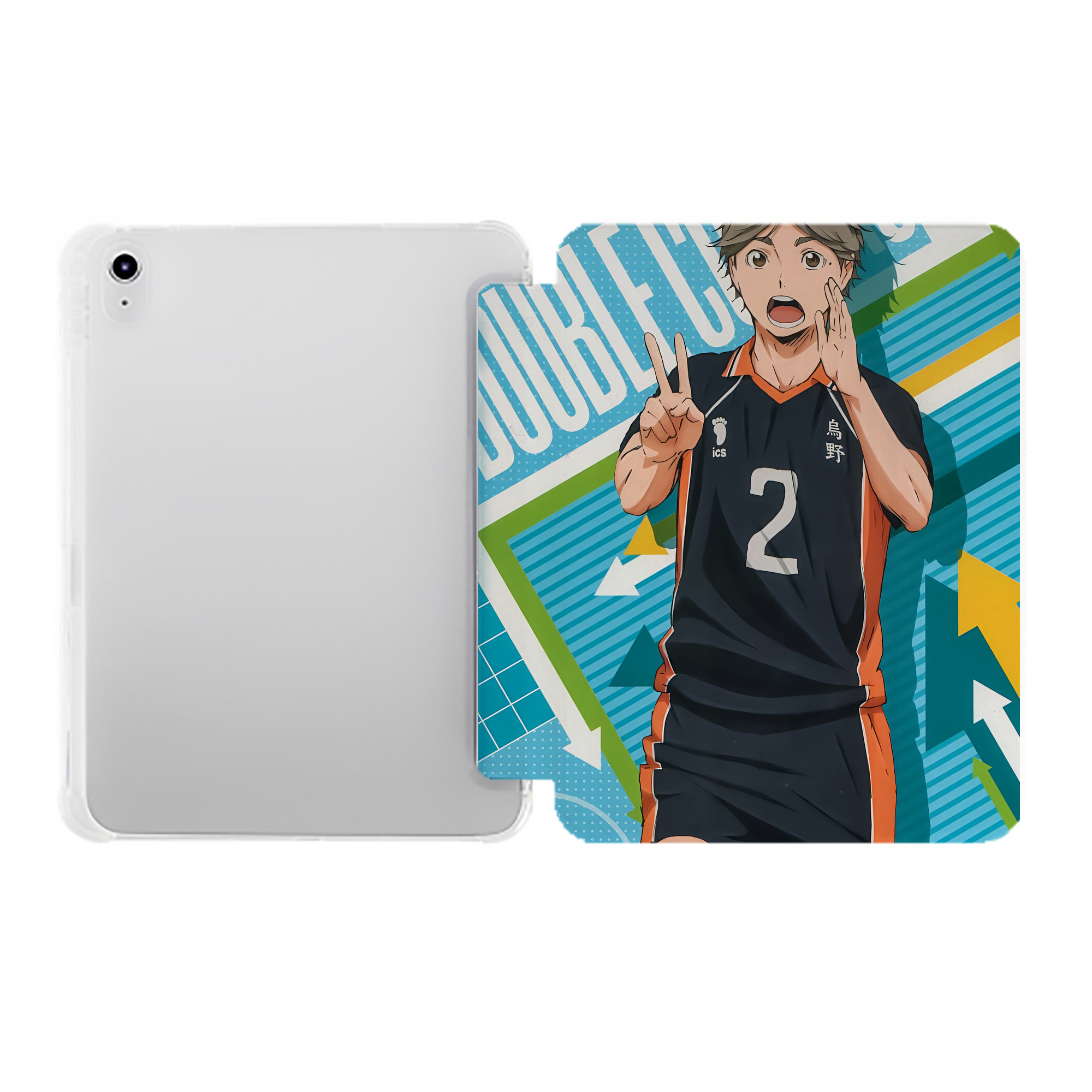 （画像用） ハイキュー!! Haikyu!! IPad ケース ペン収納付き 三つ折りスタンド PUレザー×シリコン 対応機種9.5/10.5/10.9インチ